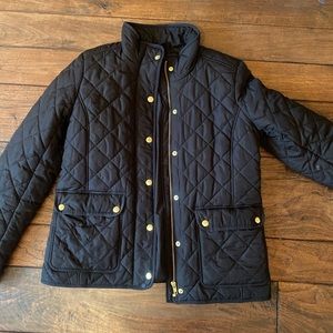 JCREW black quilted jacket medium